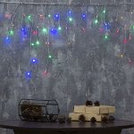 Гирлянда &quot;Бахрома&quot; 1.8 х 0.5 м , IP20, прозрачная нить, 48 LED, свечение мульти, 8 режимов, 220 В