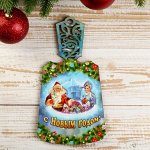 Доска разделочная &quot;Дед Мороз и Снегурочка&quot; 11х21 см