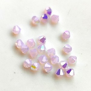 Биконус 4мм PRECIOSA rose opal AB