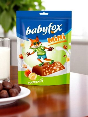 Конфеты шоколадные с фундуком, молоком и какао «BabyFox» mini, 120 г