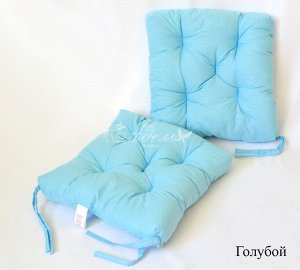 Набор подушек для стула Адель цв. голубой, 35*35см 2шт, бязь, файбер