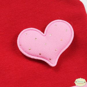 Комплект двухслойная шапочка с снудом "Розовое сердце"