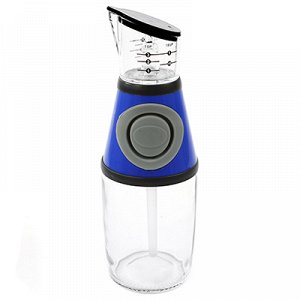 Бутылка для масла стеклянная 250мл, д6,5см, h21,5см, с пресс-дозатором, цветная коробке (Китай)
