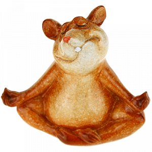 Скульптура-фигура из полистоуна "Крысы-йоги" набор 2 штуки: 9х8,5см; 8х11см "Символ 2020 года" (Китай)