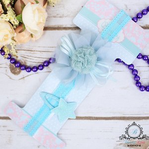 Комплект повязка с объемным цветком + зажим "LOVE Tiffany"