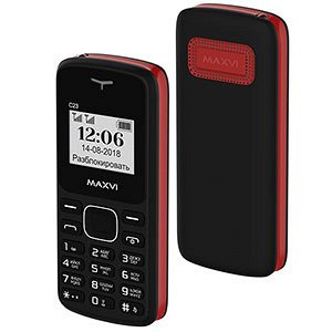 Телефон сотовый Maxvi C23 Black-red