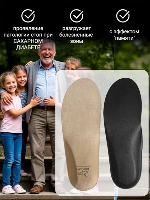 Разгружающие ортопедические стельки с эффектом памяти (уп. пара)