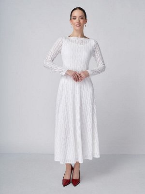 Платье из трикотажного кружева OD-904-1 белое
