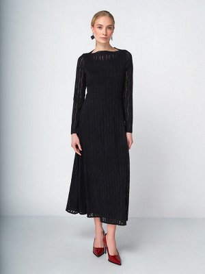 Платье из трикотажного кружева OD-904-2 черное