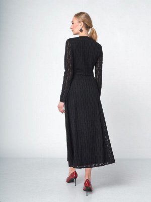 Платье из трикотажного кружева OD-904-2 черное