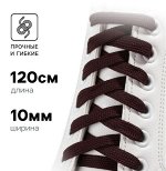 Шнурки для обуви, пара, плоские, 7 мм, 120 см, коричневые