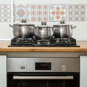 Ковш нержавеющая сталь, 1.9 л, крышка стекло, металлическая ручка, индукция, Daniks, Классика, SD-16S