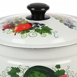 Кастрюля эмалированная сталь, 5 л, с крышкой, крышка сталь, цилиндрическая, Керченский металлургический завод, Восточные дары, 41804-162/6-У4, белая