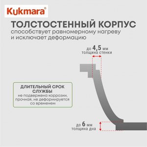 Кастрюля-жаровня алюминий, антипригарное покрытие, 4 л, с крышкой, крышка стекло, Kukmara, Granit Ultra, жгг41а, синяя