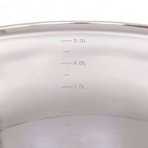 Набор посуды нержавеющая сталь, 10 предметов, кастрюли 1.9,2.9,3.9,6.5 л, ковш 1.9 л, индукция, Daniks, Модерн серый, SD-10N