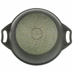Кастрюля алюминий, антипригарное покрытие, 3 л, крышка стекло, Kukmara, Trendy style, к31tsml, малахит