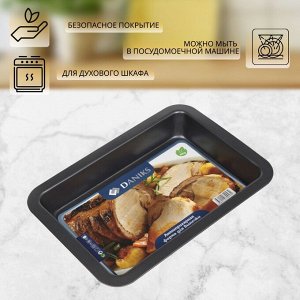 Форма для запекания сталь, 24х34х4.5 см, антипригарное покрытие, прямоугольная, Daniks, KB196078