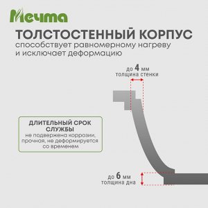 Кастрюля алюминий, антипригарное покрытие, 2 л, с крышкой, крышка стекло, Мечта, Гранит, 42701