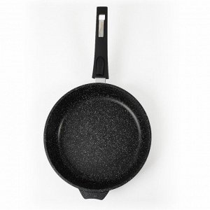 Сковорода литой алюминий, 26 см, антипригарное покрытие, Мечта, Гранит black Induction Pro, съемная ручка, индукция, 026802И