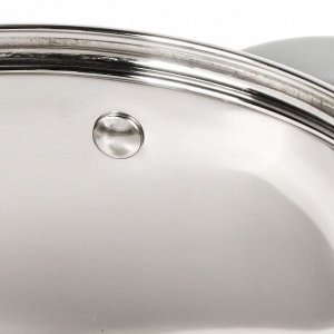 Кастрюля нержавеющая сталь, 2 л, с крышкой, крышка стекло, силиконовые ручки, Mallony, Felicit?, 009386, индукция