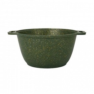 Кастрюля алюминий, антипригарное покрытие, 4 л, крышка стекло, Kukmara, Trendy style, к41tsml, малахит