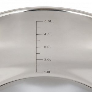 Набор посуды нержавеющая сталь, 10 предметов, кастрюли 2.9,3.9,6 л, ковш 2.1 л, сковорода 24 см, индукция, Daniks, Осло, GS-01147-10PC