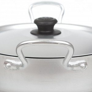 Кастрюля алюминий, 3 л, с крышкой, крышка алюминий, Калитва, 1030