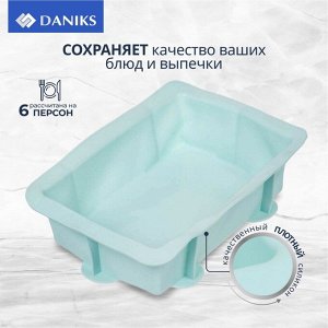 Форма для запекания силикон, 20х29х6.5 см, прямоугольная, Daniks, Квантум, Y4-5176