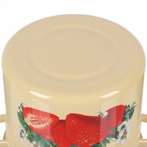 Кастрюля эмалированная сталь, 9 л, с крышкой, крышка сталь, цилиндрическая, Сибирские товары, Клубника садовая, С1622.П*59