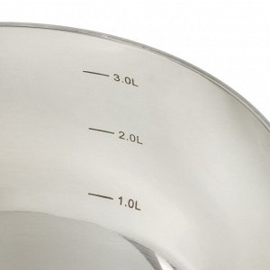 Кастрюля нержавеющая сталь, 3.5 л, крышка стекло, Daniks, Manola, CW-T078-20, индукция