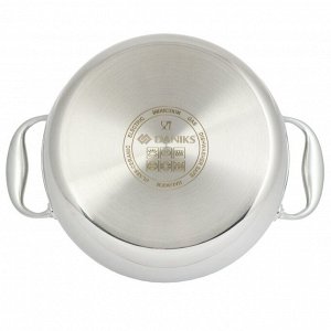 Кастрюля нержавеющая сталь, 2.3 л, с крышкой, крышка стекло, Daniks, Manola, CW-T078-18, индукция