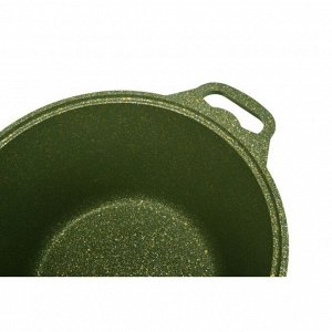 Кастрюля алюминий, антипригарное покрытие, 6 л, с крышкой, крышка стекло, Kukmara, Trendy style, к61tsml, малахит