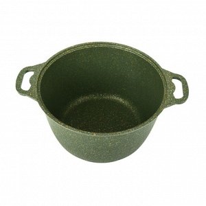 Кастрюля алюминий, антипригарное покрытие, 6 л, с крышкой, крышка стекло, Kukmara, Trendy style, к61tsml, малахит