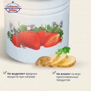 Кастрюля эмалированная сталь, 12 л, с крышкой, крышка сталь, цилиндрическая, Сибирские товары, С1624/.СГ*59/*59/.П/П*59/.С/.З/.СГ, в ассортименте