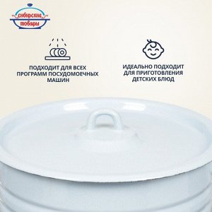 Кастрюля эмалированная сталь, 12 л, с крышкой, крышка сталь, цилиндрическая, Сибирские товары, С1624/.СГ*59/*59/.П/П*59/.С/.З/.СГ, в ассортименте