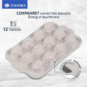 Форма для запекания силикон, 32.5х20.5х2.2 см, прямоугольная, мрамор, Daniks, Emerald, JA2022107
