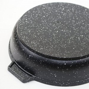 Сковорода литой алюминий, 22 см, антипригарное покрытие, Алтей, Granit Perfection black, съемная ручка, 02-2250-100