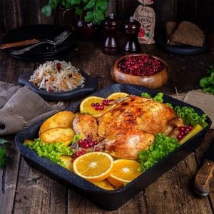 Форма для запекания алюминий, 27х36х5 см, 3.4 л, антипригарное покрытие, прямоугольная, черная, Мечта, Гранит, 94701