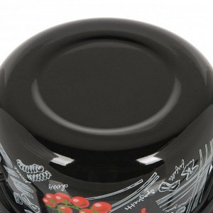 Кастрюля эмалированная сталь, 4 л, крышка стекло, с декором, сферический, Керченский металлургический завод, Болоньезе, 61915-143