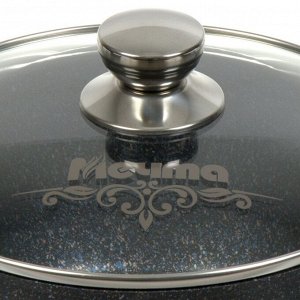 Кастрюля алюминий, антипригарное покрытие, 4 л, с крышкой, крышка стекло, Мечта, Гранит star Induction, 44803И, серая, индукция