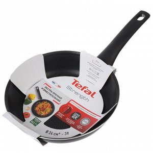 Сковорода алюминий, 24 см, антипригарное покрытие, Tefal, Strength, 042 31 124