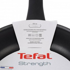 Сковорода алюминий, 24 см, антипригарное покрытие, Tefal, Strength, 042 31 124