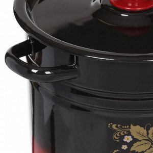Кастрюля эмалированная сталь, 9 л, крышка сталь, цилиндрическая, Сибирские товары, С1622.38, в ассортименте