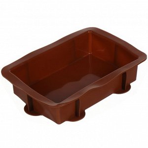 Форма для запекания силикон, 29х20х6.5 см, прямоугольная, шоколад, Daniks, Savory, Y4-4969