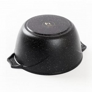 Кастрюля алюминий, антипригарное покрытие, 3 л, с крышкой, крышка стекло, Мечта, Гранит black Induction, 43802И, индукция