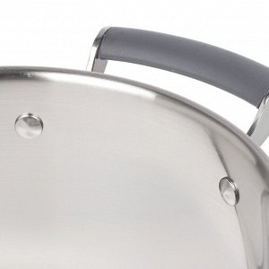 Кастрюля нержавеющая сталь, 1.7 л, с крышкой, крышка стекло, Daniks, Верма, CW-S071-16, индукция