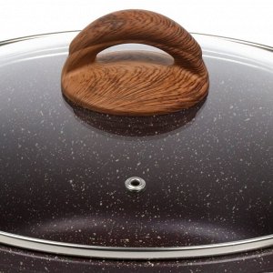 Кастрюля алюминий, антипригарное покрытие, 2 л, с крышкой, крышка стекло, Гурман, Coral, ГМк203КР, индукция