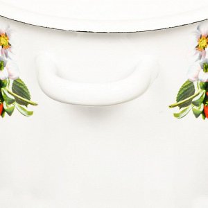 Кастрюля эмалированная сталь, 3.5 л, крышка сталь, цилиндрическая, Сибирские товары, Клубника садовая, С1612*59