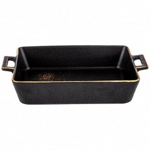Блюдо для запекания фарфор, 25 см, прямоугольное, Bronco, Midnight gold, 42-378