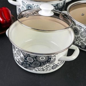 Набор посуды эмалированная сталь, 6 предметов, кастрюли 2.3,3,4л, Керченский металлургический завод, День и ночь-1-Экстра